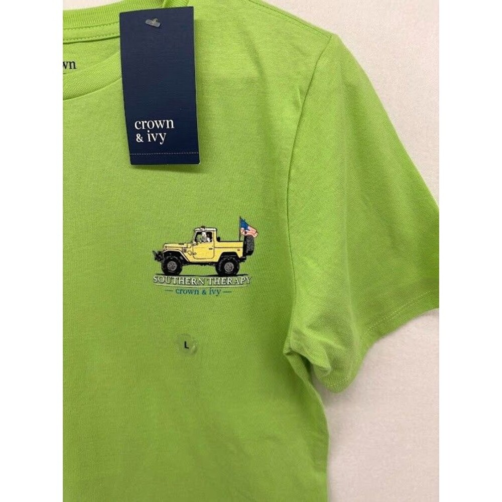 Boys Crown &‎ Ivy Green T-Shirt Jeep/Fishing/Southern NWT Size Large - Picture 5 of 5
